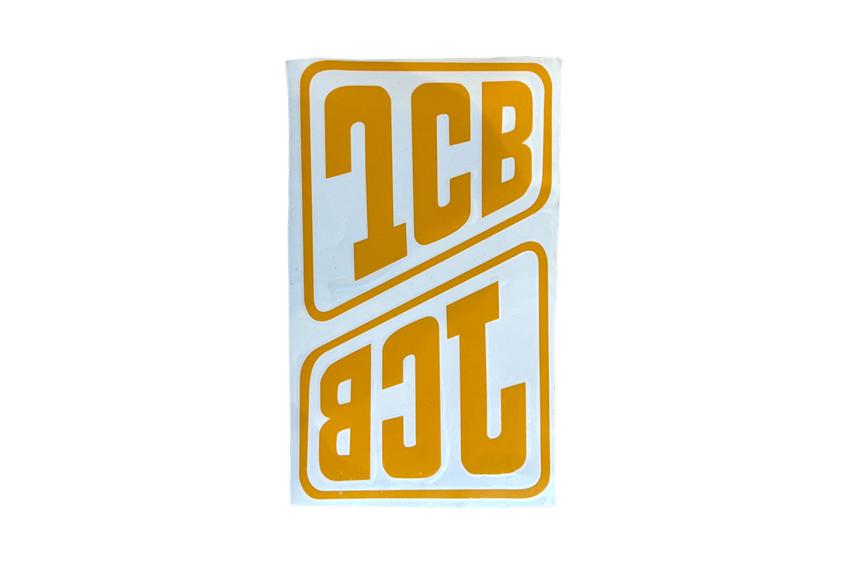 Наклейка на двери JCB комплект 2 шт., желтая А