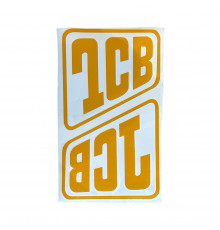 Наклейка на двери JCB комплект 2 шт., желтая А