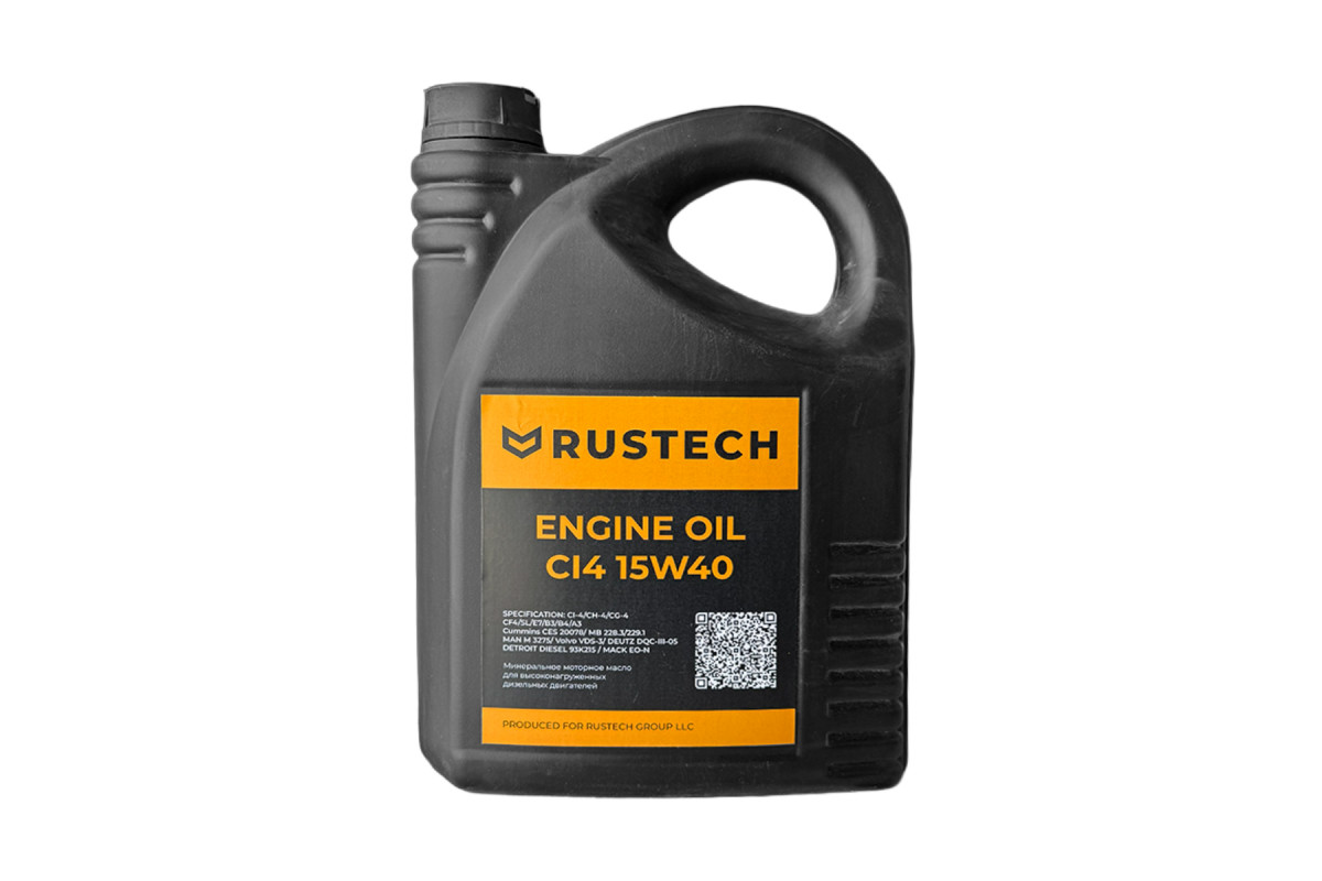 Масло моторное RUSTECH ENGINE OIL CI4 15W40 5л (ЧЗ)