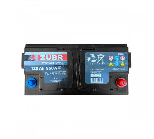 Аккумулятор ZUBR Professional 120 Ah/12V 950A