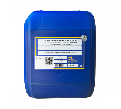 Масло трансмиссионное JSI TO-4 SAE 30 10л (ЧЗ)
